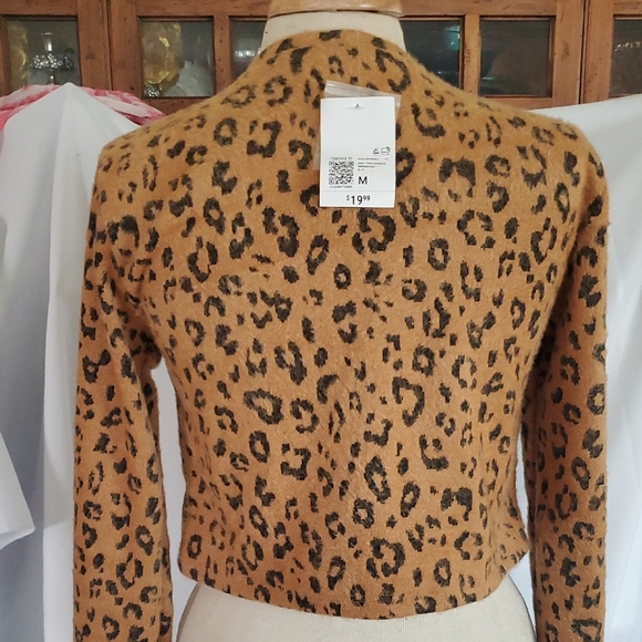 Forever 21 Fitted Tan and Brown Long Sleeve Sweater - Picture 2 of 4